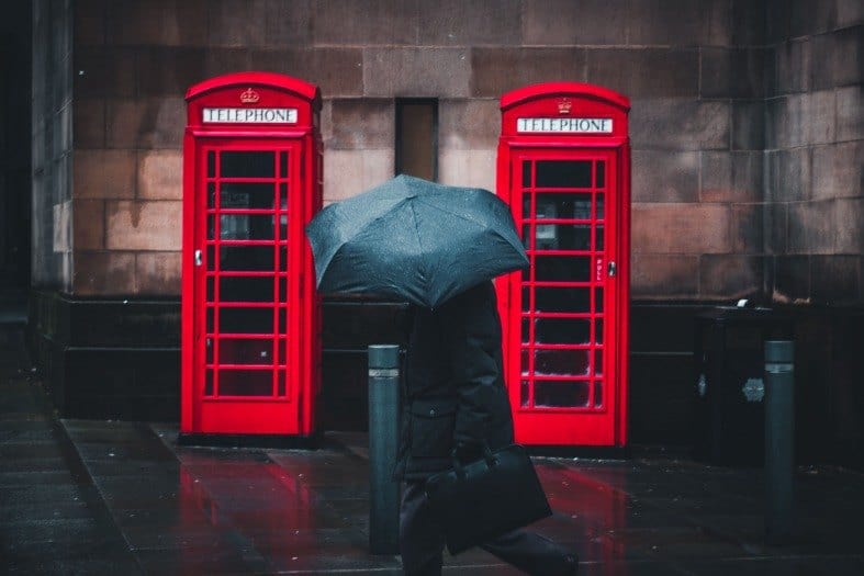 Red Phone boxes in central Manchester