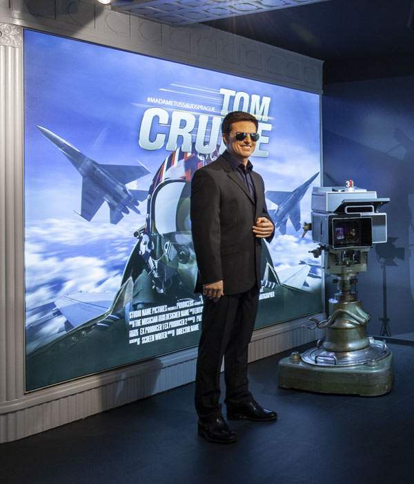 a wax model of Tom Cruise at Madame Tussauds in Prague