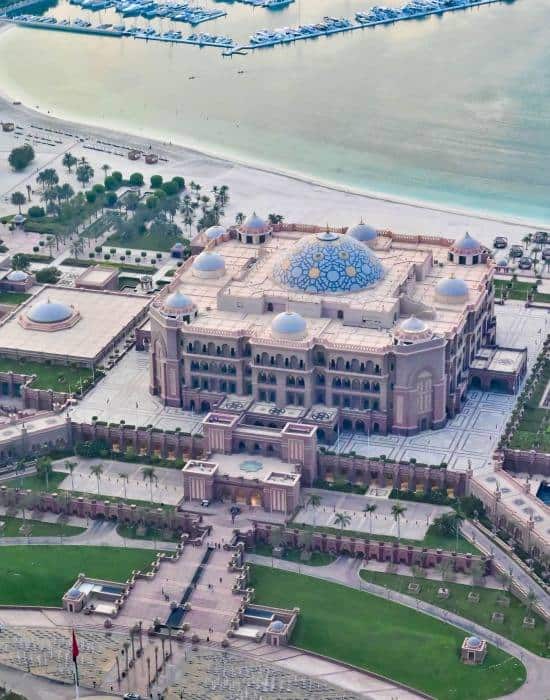 Looking down from the 300 observation deck in Abu Dhabi with teenagers is popular