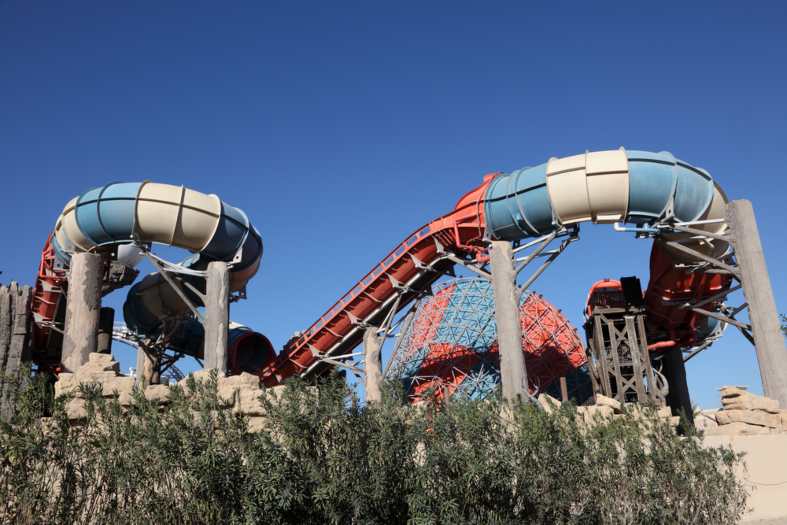 a waterslide at waterworld in abu Dhabi