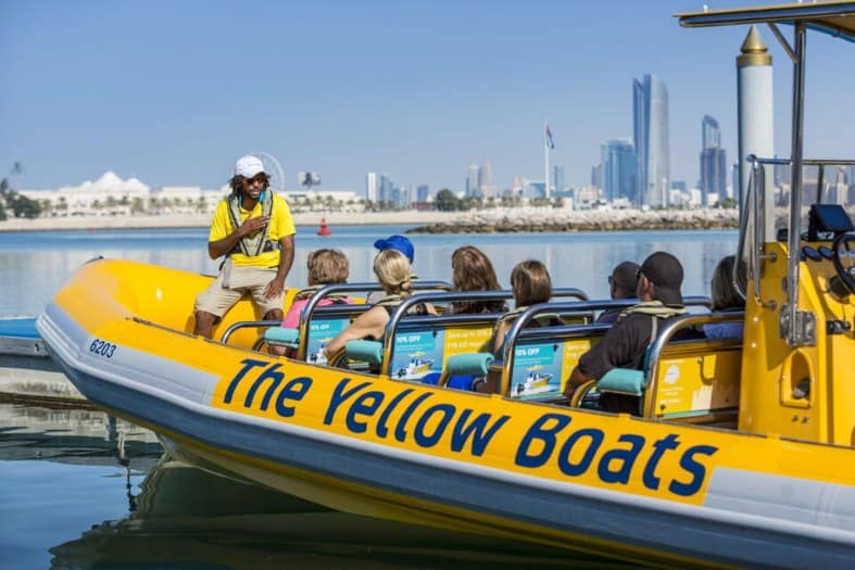 people on a fast boat in Abu Dhabi