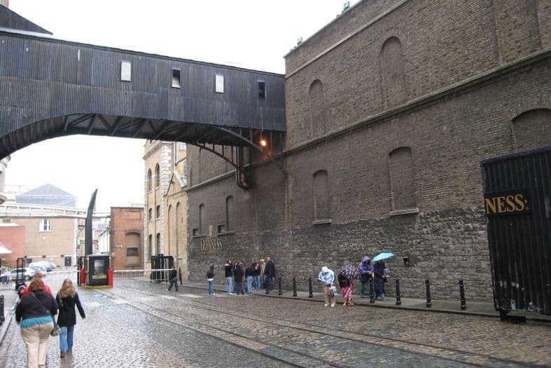The iconic Guinness Storehouse in Dublin, Ireland, showcasing its distinctive exterior