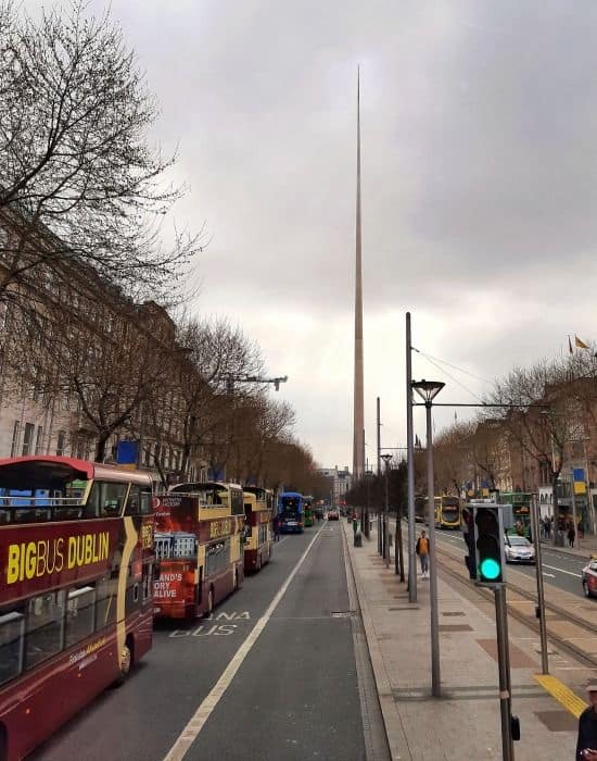 Dublin tourist buses lined up