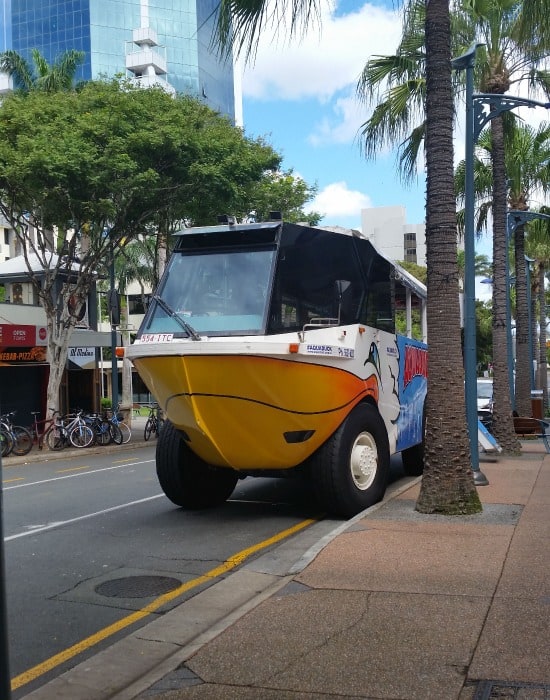 The Aquaduck parked on the surfers paradise streets
