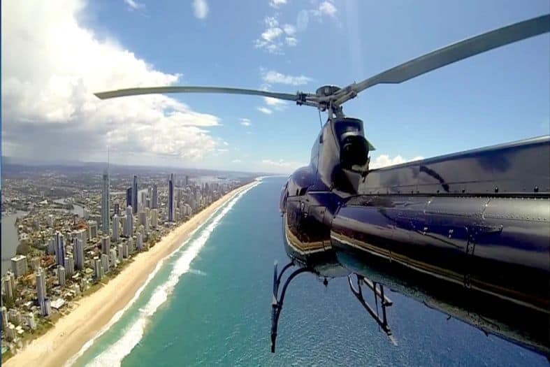 A helicopter ride above the Gold Coast in Australia