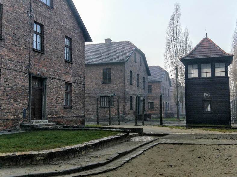 cell blocks at Auschwitz