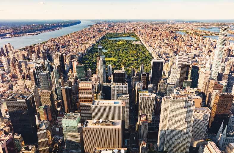 An ariel view of Central Park in New York City