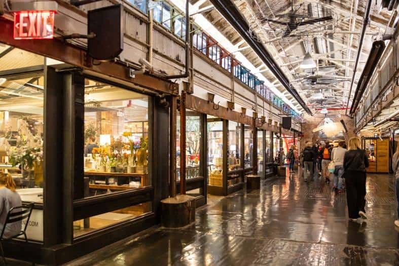 the shops inside the Chelsea Market in New York