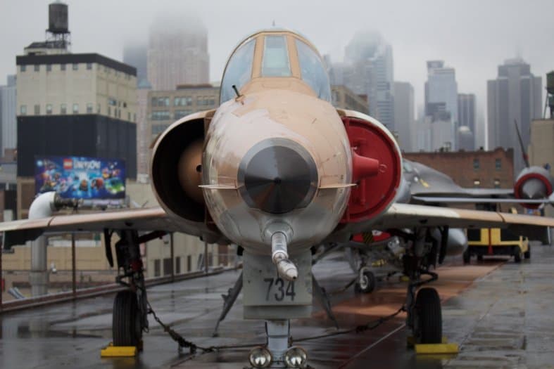 a fighter jet at a New York Museum
