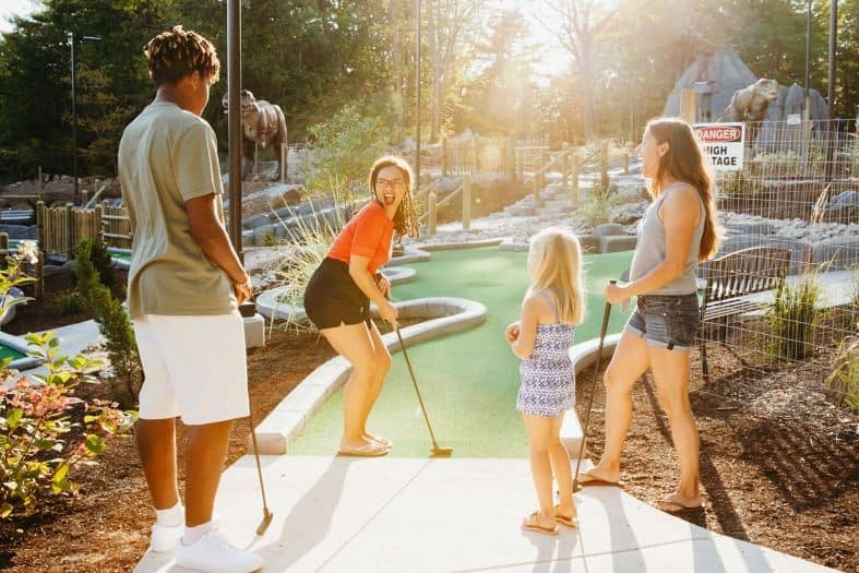playing mini golf in New york