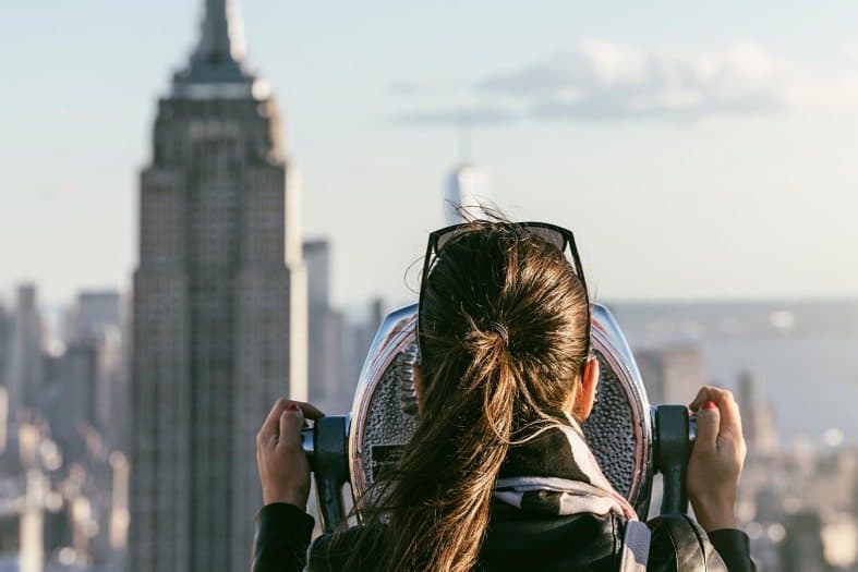 a teenager sightseeing in new York