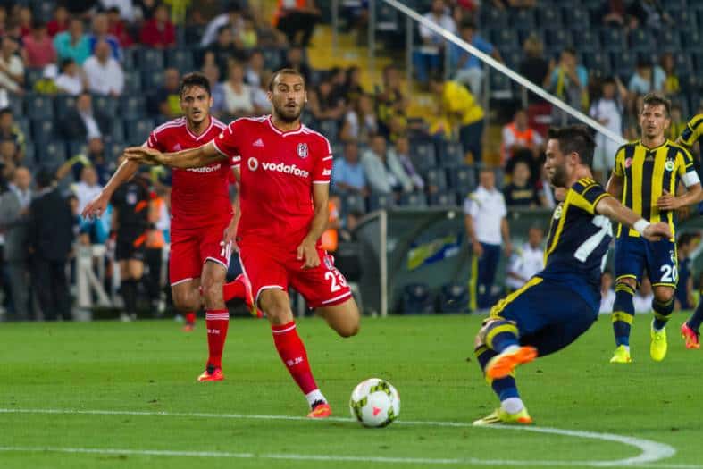 a football match being played in Istanbul