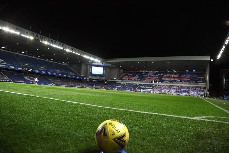 A view of the iconic Ibrox Stadium, home of the Rangers Football Club, in Glasgow