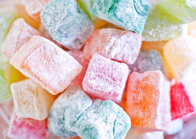 assorted falvours of turkish delight in Istanbul