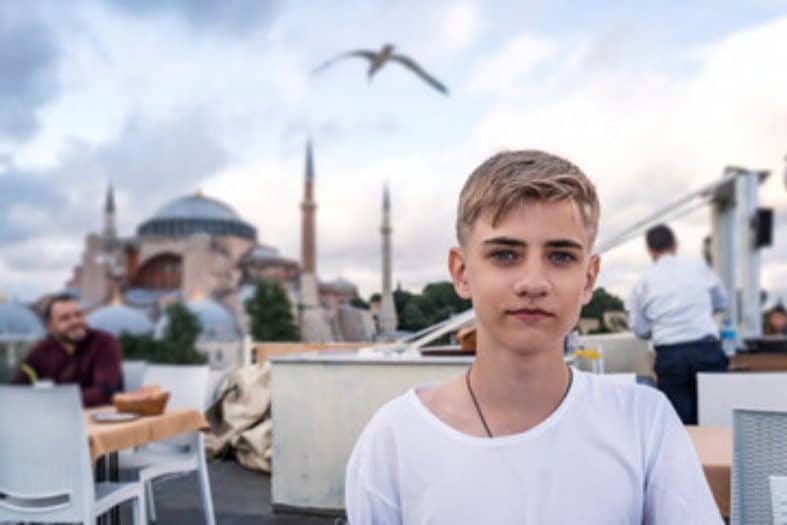 a teenage boy in istanbul