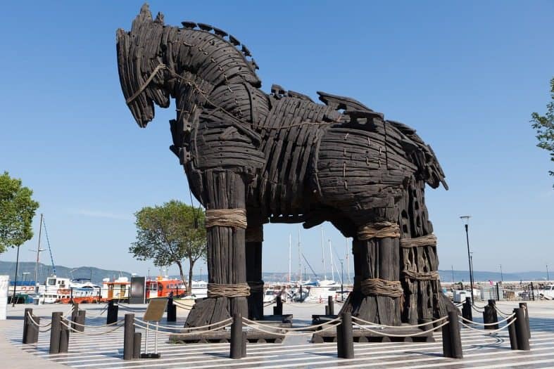 a odel of the horse of troy