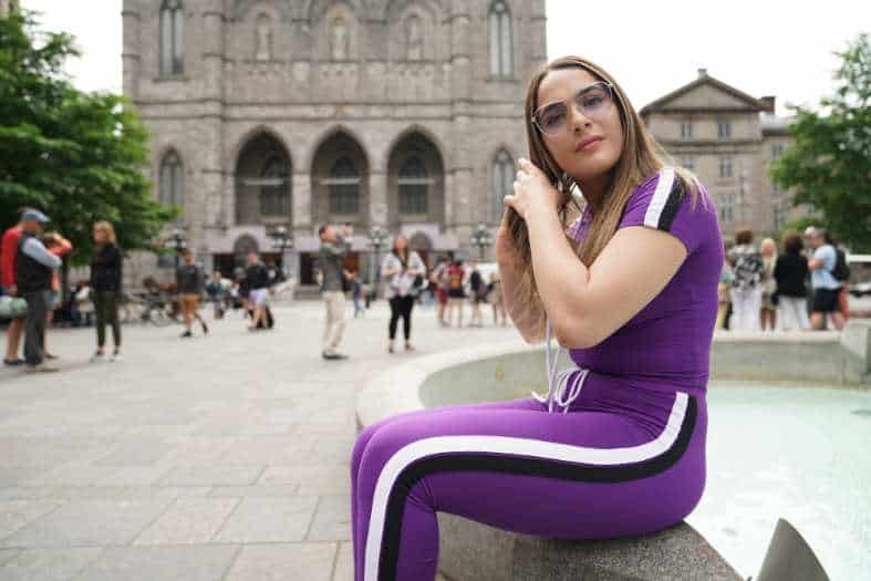A young adult female enjoying her time in Montreal