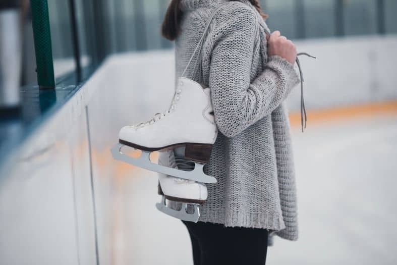 A girl with her ice skates