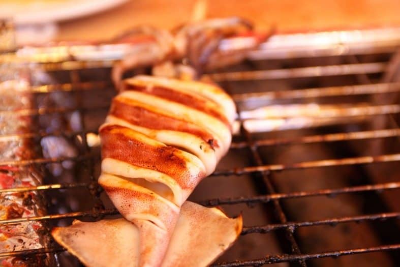 Delicious Ikayaki street food in Tokyo