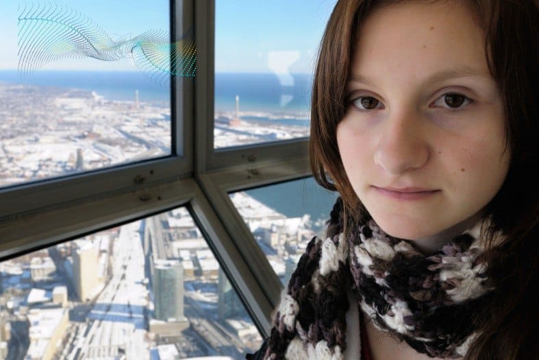 a teen at the CNN tower in Toronto