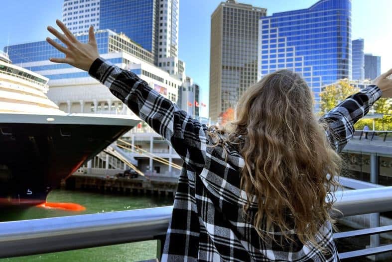a teenage girl at the port of Vancouver
