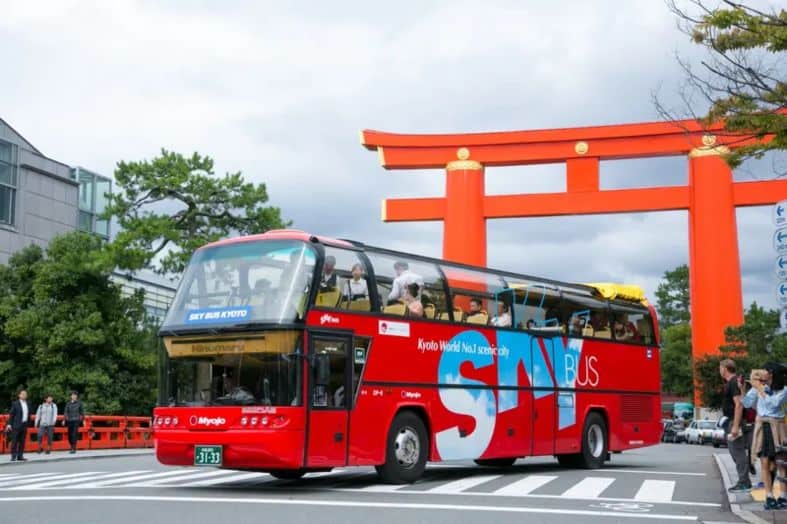 Hop on hop off bus in Kyoto japan