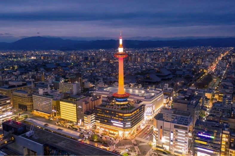 The Kyoto Tower in Kyoto Japan