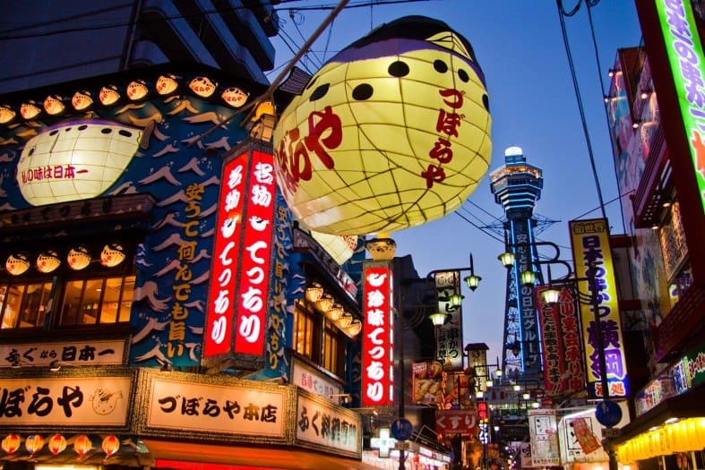 another best thing to do in Osaka with teenagers is exploring the neon lite street in Osaka