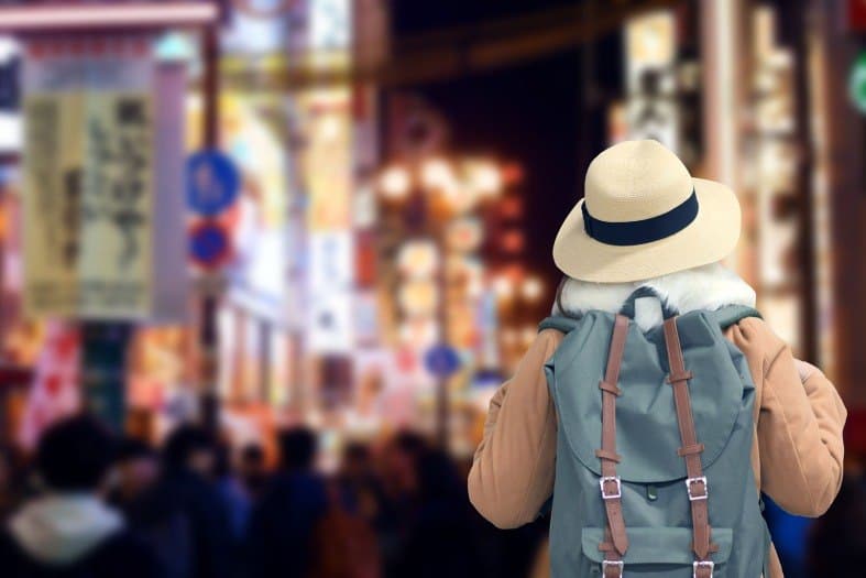 A teenage girl doing some shopping in Osaka