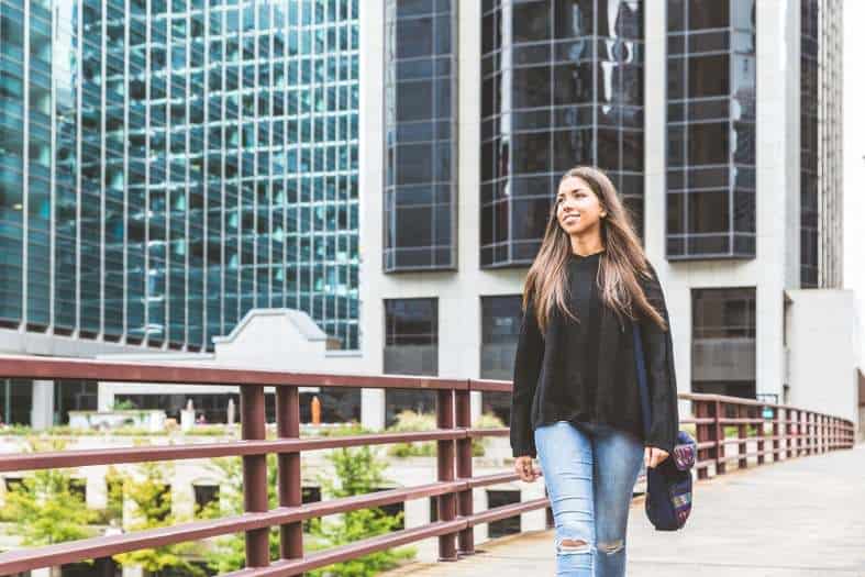 a teenager in chago sightseeing