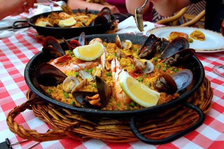A paella is great local food in Barcelona