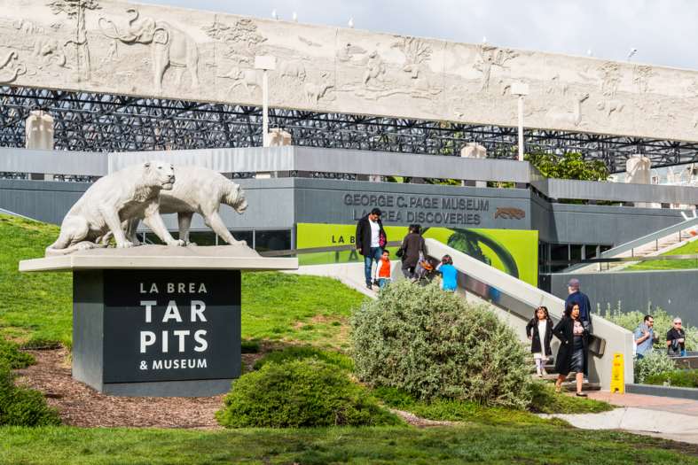 The entry to the museum at the La Brea Tar Pits