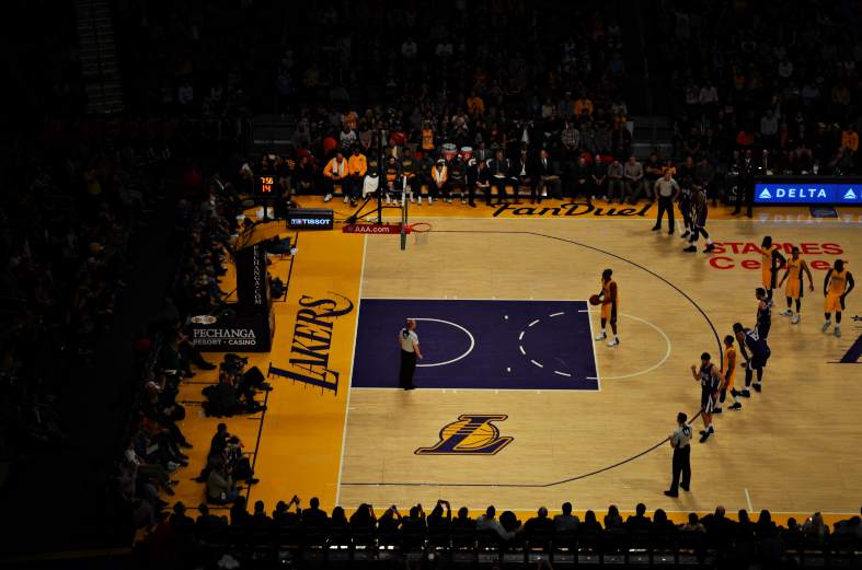Watching the Los Angeles Lakers play basketball in LA