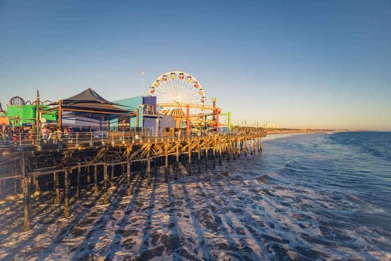 Santa Monica pier pacific park area over the water