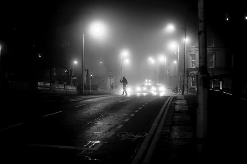 Dublin city centre at night