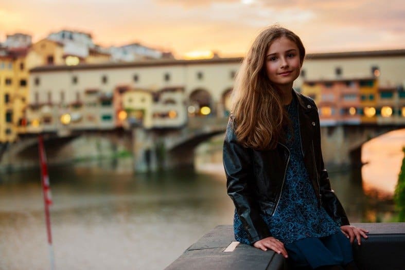 a teenage girl in Florence Italy