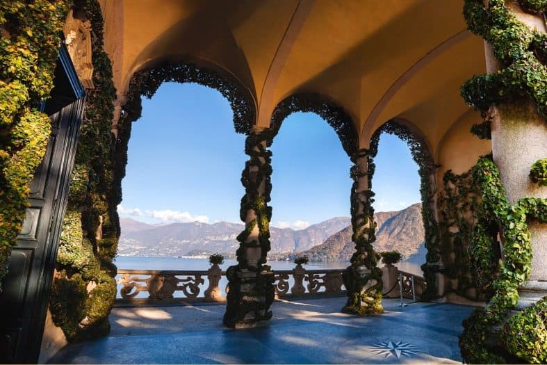 looking out over the water at Lake Como