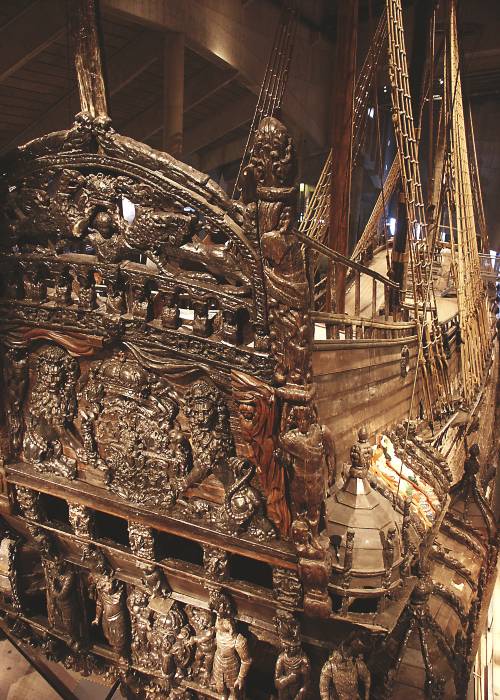 an old viking ship at a museum in Stockholm