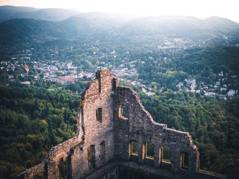 castle ruins overlooking Baden Baden