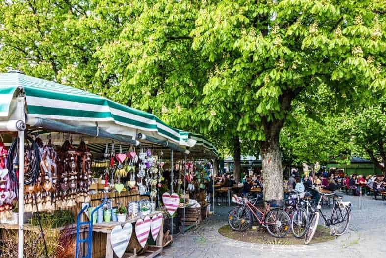 a market in the Munich city centre