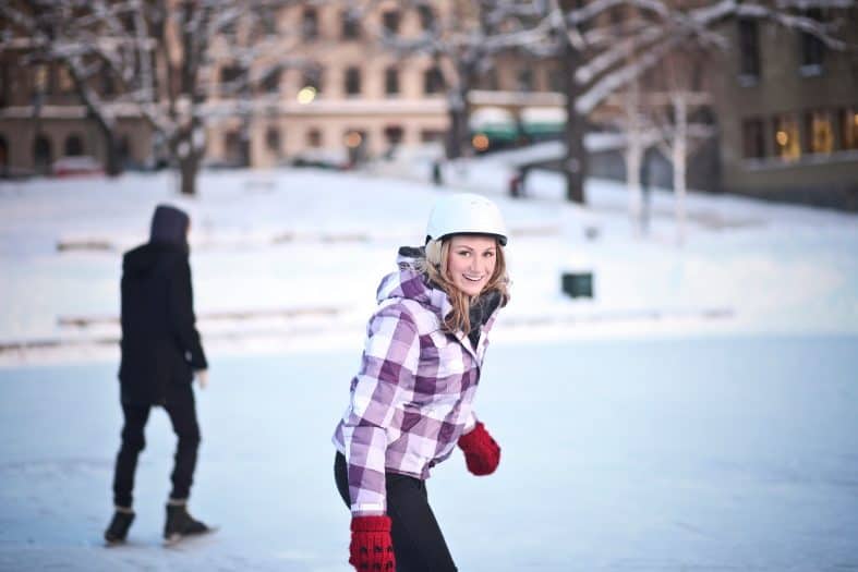 a teenage girl on the ice in Stockhol
