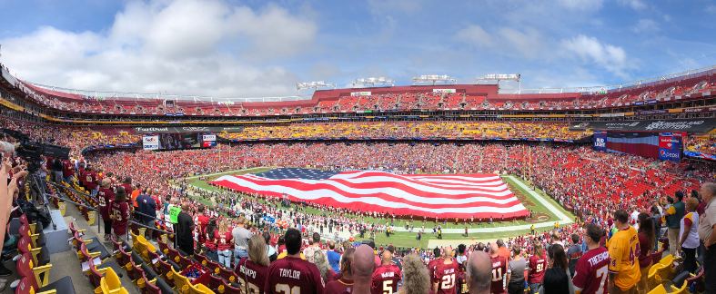 a crowd at a football game in Washington dc