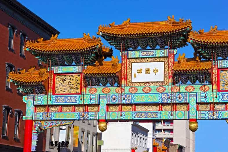 entrance to china town in washington dc