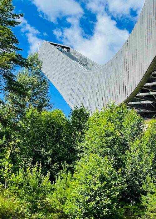 Captivate your teenagers with the thrilling heights of Oslo's Holmenkollen Ski Jump, a must-visit for adrenaline seekers and panoramic city views on your Oslo adventure