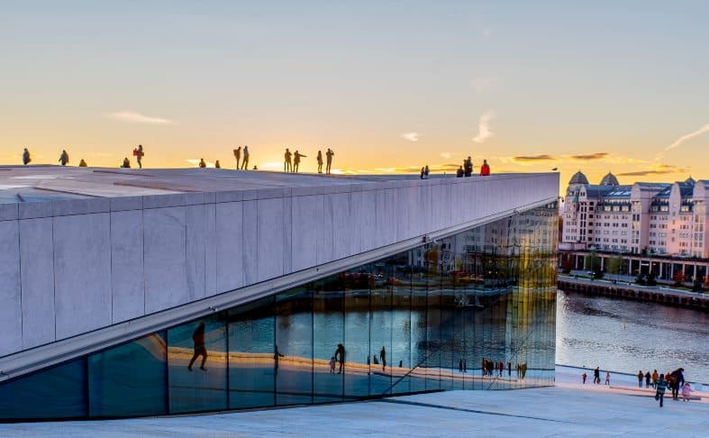 The Oslo Opera House by the waterfront