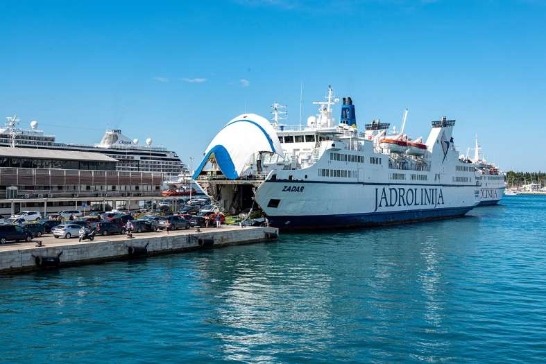Ferry departing from Split, Croatia, offering scenic sea views and transportation to nearby islands
