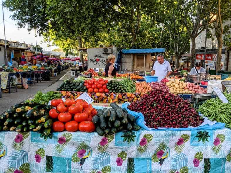 Fruit and vegetables at the green market in Split