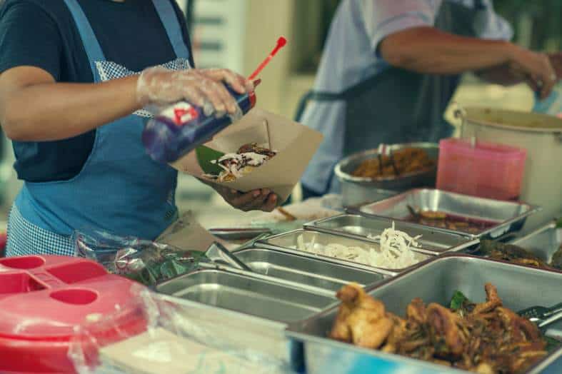 street food being cooked in Kuala Luimpur