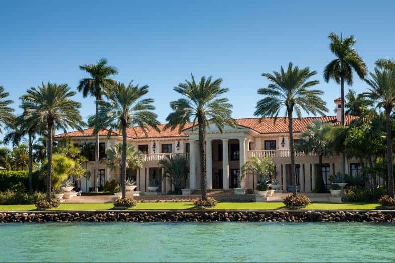 A mansion of the rich and famous in Miami Florida on the water front