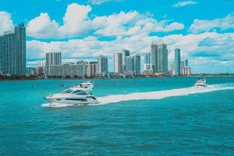 boats on the water at Miami Florida